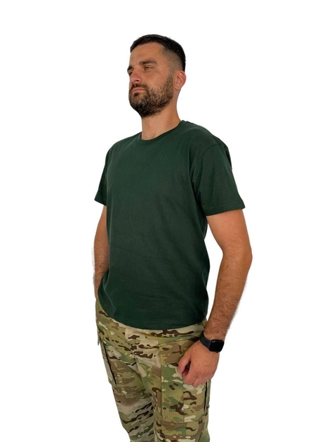 Тактична футболка, Німеччина 100% бавовна, темно-зелена TST-2000 - GR L - зображення 1