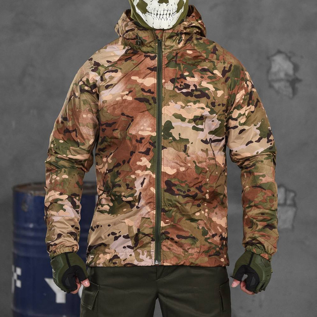 Чоловіча ультралегка Вітровка із мембранної плащівки / Водонепроникна Куртка з капюшоном мультикам розмір XL - зображення 1