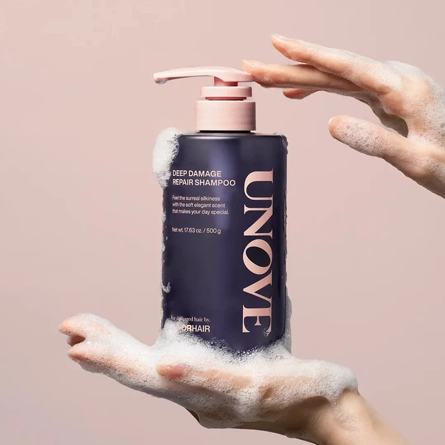 Відновлювальний шампунь для пошкодженого волосся Unove Deep Damage Repair Shampoo, 500 мл - Фото 2 Відновлювальний шампунь для пошкодженого волосся Unove Deep Damage Repair Shampoo, 500 мл - зображення 2
