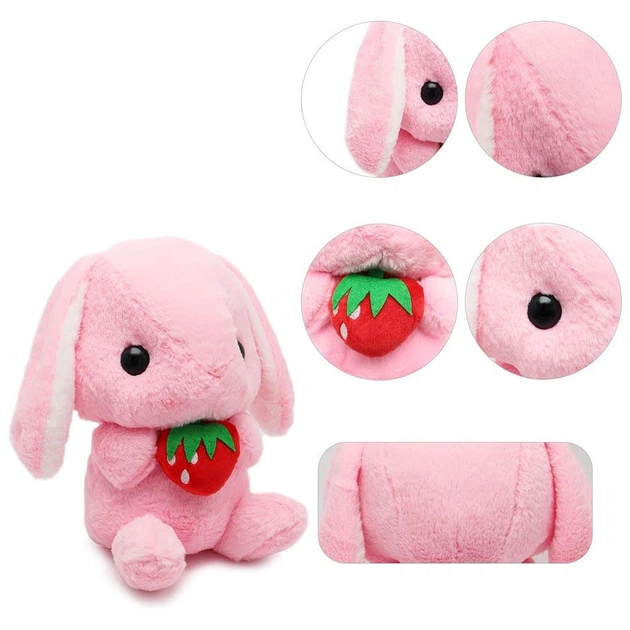 Мягкая игрушка кролик с клубничкой розовый 22 см (NR0187_2) - Фото 5 Мягкая игрушка кролик с клубничкой розовый 22 см (NR0187_2) - изображение 5