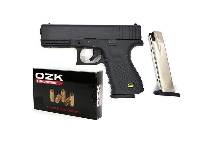 Стартовый сигнальный пистолет SUR (ANSAR) BRT Glock G17 + 50 холостых патронов OZK (9 mm) - изображение 1