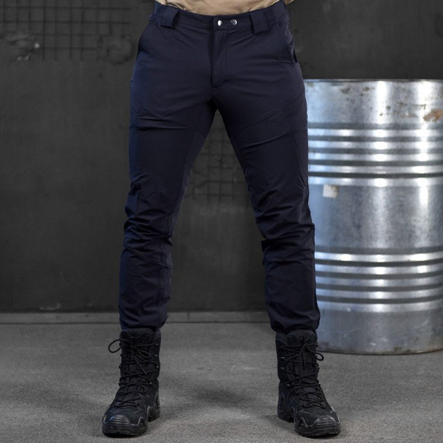 Чоловічі штани Patriot стрейч коттон темно-сині розмір M - зображення 1