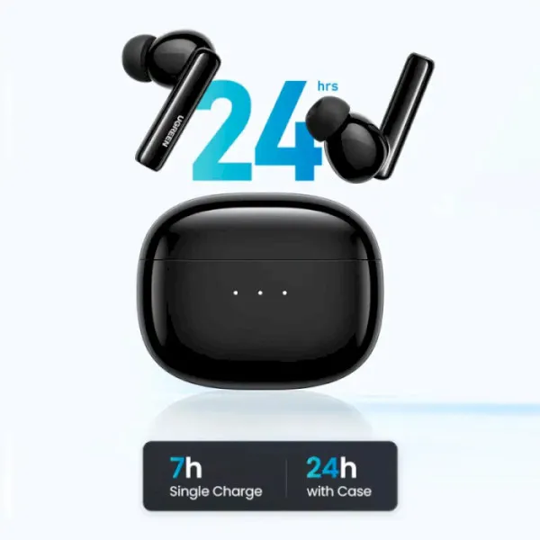 Бездротові навушники UGREEN WS106 HiTune T3 Active Noise-Cancelling Wireless Earbuds, IPX5, Black(UGR-90401) (UGR-90401) - Фото 2 Бездротові навушники UGREEN WS106 HiTune T3 Active Noise-Cancelling Wireless Earbuds, IPX5, Black(UGR-90401) (UGR-90401) - изображение 2