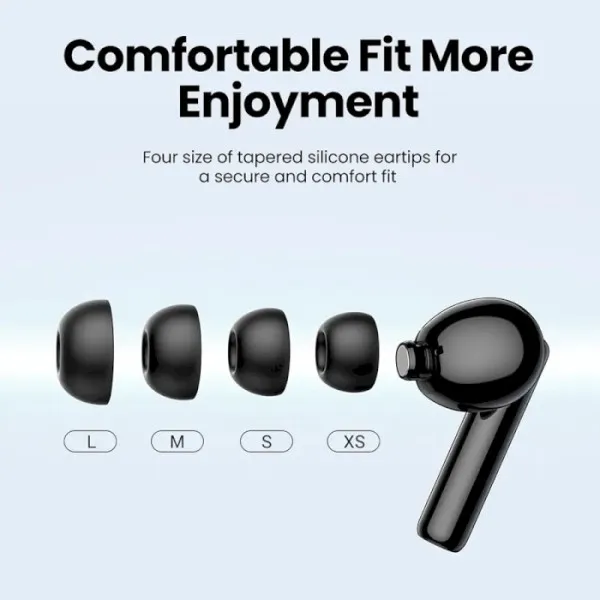 Бездротові навушники UGREEN WS106 HiTune T3 Active Noise-Cancelling Wireless Earbuds, IPX5, Black(UGR-90401) (UGR-90401) - Фото 3 Бездротові навушники UGREEN WS106 HiTune T3 Active Noise-Cancelling Wireless Earbuds, IPX5, Black(UGR-90401) (UGR-90401) - изображение 3