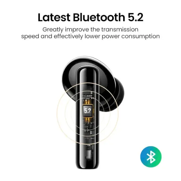 Бездротові навушники UGREEN WS106 HiTune T3 Active Noise-Cancelling Wireless Earbuds, IPX5, Black(UGR-90401) (UGR-90401) - Фото 4 Бездротові навушники UGREEN WS106 HiTune T3 Active Noise-Cancelling Wireless Earbuds, IPX5, Black(UGR-90401) (UGR-90401) - изображение 4
