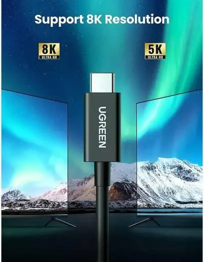 Кабель UGREEN US501 Thunderbolt 4 Type-C Type-C 100W 2m Black (UGR-60621) - изображение 5