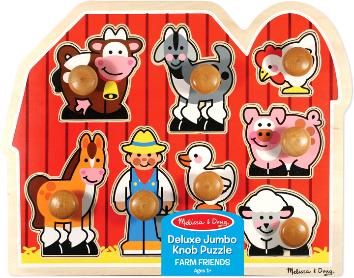 Puzzle Melissa & Doug Large Farm Jumbo Knob (000772133913) - obraz 1