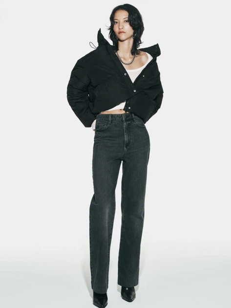 新品　ZARA BASIC モノトーンフラワーコンパクトブルゾン Укороченная куртка ZARA вощеная 1159798681 (Коричневый, XL), цена
