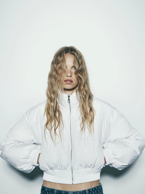 Куртка демисезонная короткая женская Zara 756549373 L Белая