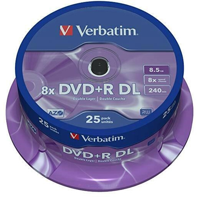 Verbatim DVD+R 8,5 GB DL 8x Ciasto 25 szt. (43757) - obraz 1