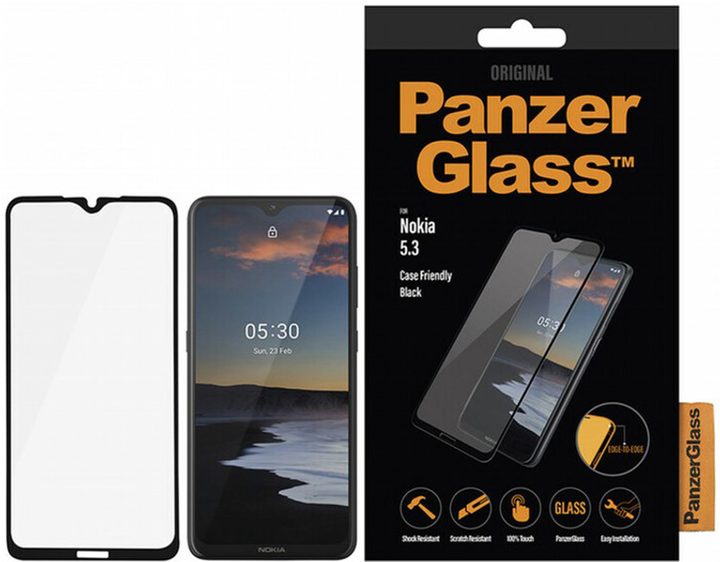 Szkło hartowane PanzerGlass Case Friendly do Nokia 5.3 Black (5711724067778) - obraz 1