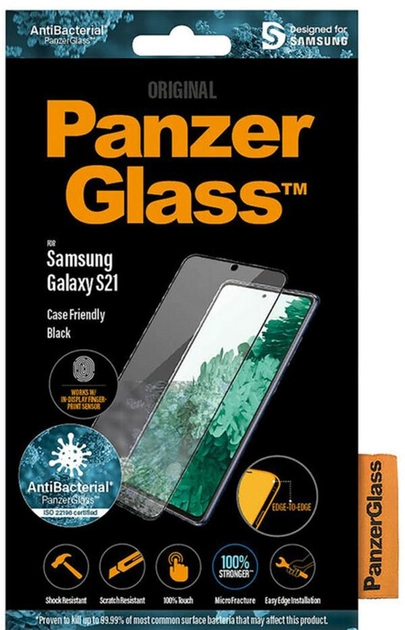 Szkło hartowane PanzerGlass Case Friendly do Samsung Galaxy S21 Black (5711724072567) - obraz 2