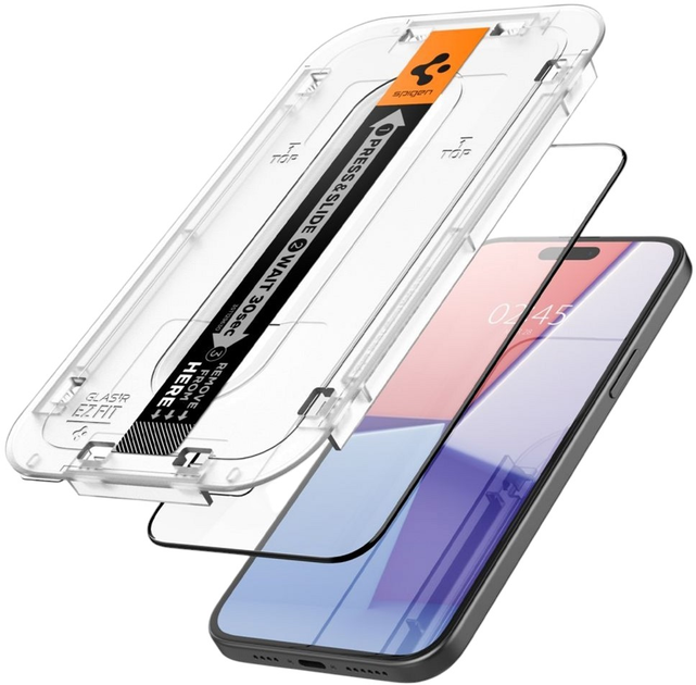 Szkło hartowane Spigen Glas.tR EZ Fit do Apple iPhone 15 Plus 2 szt Black (8809896752077) - obraz 1