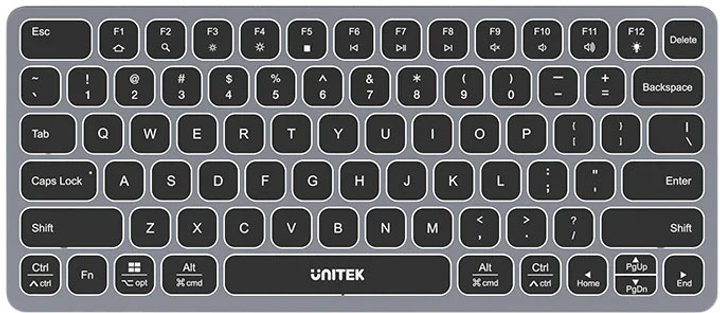 Klawiatura przewodowa Unitek 9-in-1 USB-C Keyboard Hub Szary (4894160049636) - obraz 1