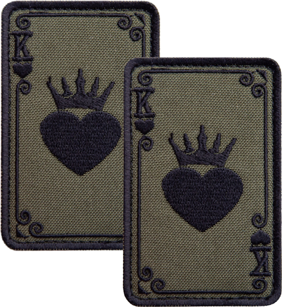 Набір шевронів 2 шт на липучці IDEIA Карта Короля хакі (2200004314853) - зображення 1