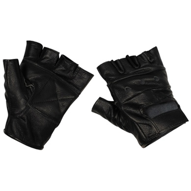 Безпалі шкіряні рукавиці MFH «Deluxe» Black L - зображення 1