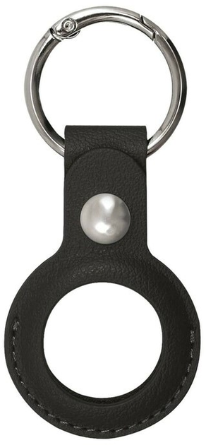 Брелок Xqisit NP Faux Leather Keyring для Apple AirTag Black (4029948221182) - зображення 1