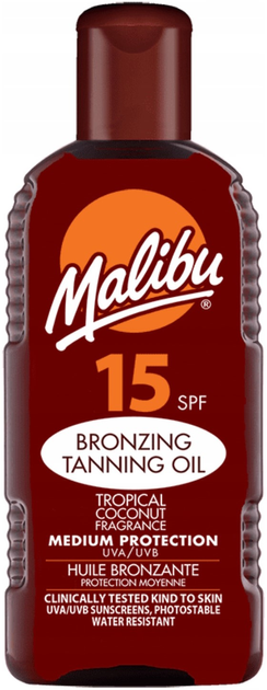 Olejek-bronzer do opalania Malibu SPF 15 200 ml (5025135117978) - obraz 1