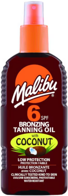 Olejek-bronzer do opalania Malibu Coconut SPF 6 200 ml (5025135119286) - obraz 1