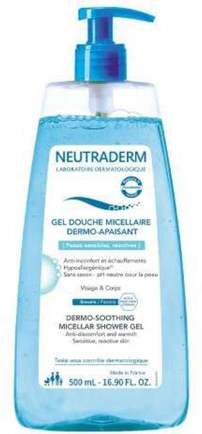 Міцелярний гель для душу Neutraderm Dermo-soothing Micellar Shower Gel 500 мл (3273816860411) - зображення 1