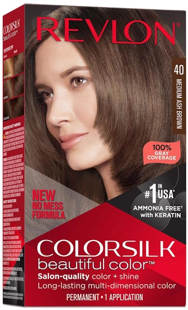 Крем-фарба для волосся Revlon ColorSilk 40 Medium Ash Brown 130 мл (309978695400) - зображення 1