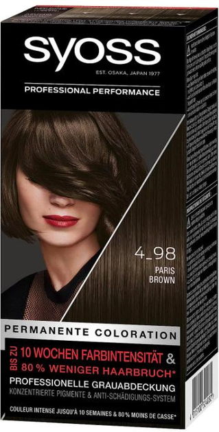 Krem farba do włosów Syoss Permanente Coloration 4-98 Paris Brown 115 ml (4015100324082) - obraz 1