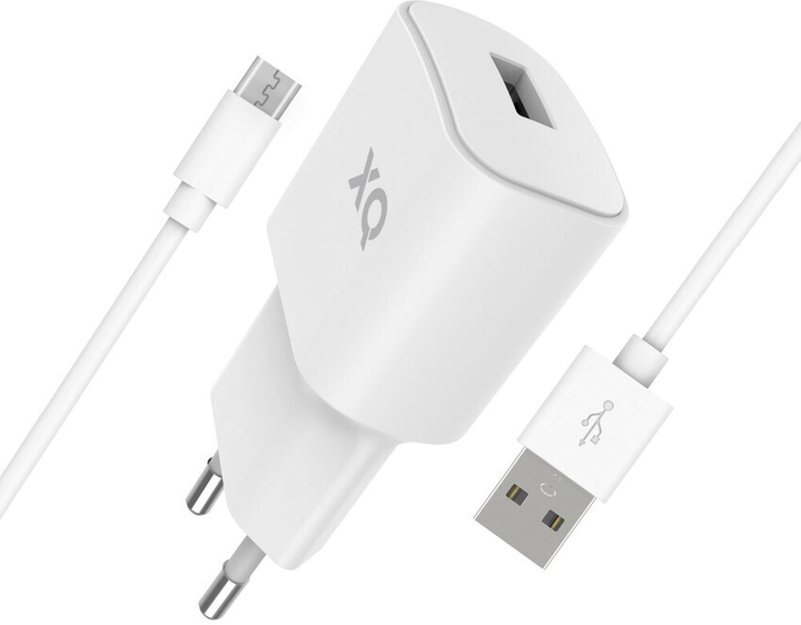 Ładowarka sieciowa Xqisit NP Travel Charger Single USB-A 2.4A + Kabel USB-A-Micro USB White (4029948221571) - obraz 1