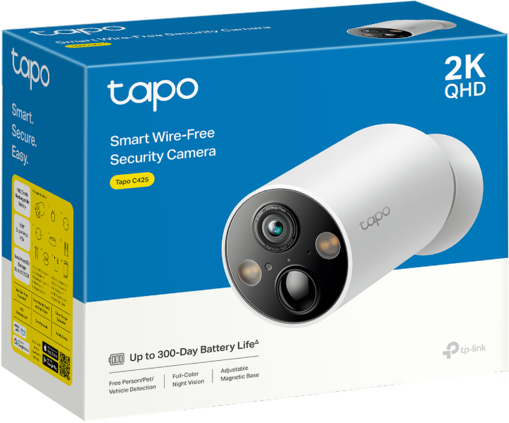 TP-Link Tapo 防犯カメラ C425 2K QHD Tapo C425 | フルワイヤレスセキュリティカメラ | TP-Link 日本