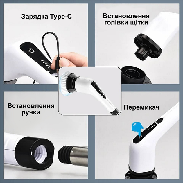 Беспроводная электрическая щетка Inspire для чистки 7 в 1 (ANS-8050) - изображение 4