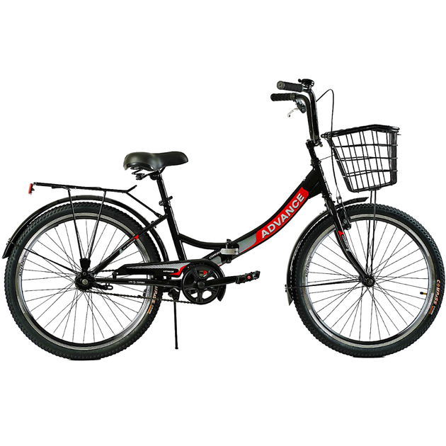 Велосипед міський Corso Advance 24" рама 14" чорний складний AD-24400 - Фото 1 Велосипед міський Corso Advance 24" рама 14" чорний складний AD-24400 - зображення 1