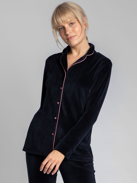 Koszula piżamowa damska bawełniana LaLupa LA007 XXL Granatowa (5903887605779) - obraz 1