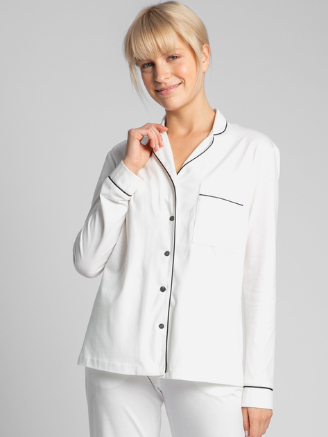 Піжамна сорочка жіноча бавовняна LaLupa LA019 L Екрю (5903887608480) - зображення 1