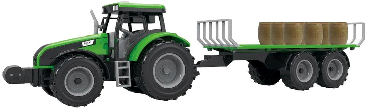 Трактор Dromader зі звуками і прицепом Зелений (6900360027096) - зображення 1