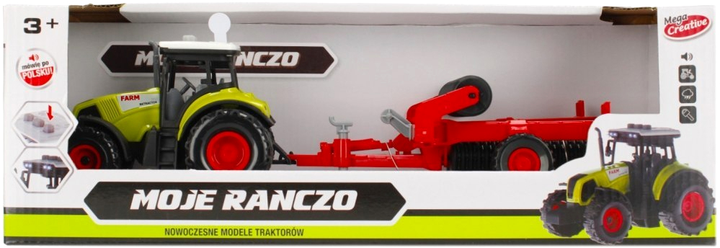Traktor Mega Creative Mega Creative Moje Ranczo z broną talerzową (5904335826210) - obraz 1