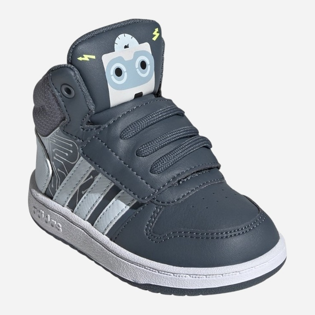 Buty sportowe chłopięce na rzepy za kostkę Adidas Hoops Mid 2.0 I FW4925 21 Szare (4060519636776) - obraz 2