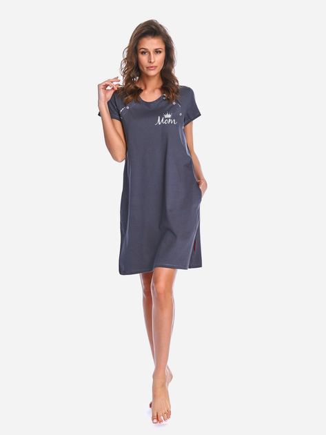 Нічна сорочка жіноча бавовняна Doctor Nap Tcb.9992 M Графітова (5902701151836) - зображення 1