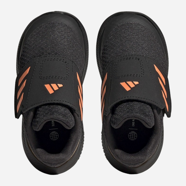 Buty sportowe chłopięce na rzepy adidas Runfalcon 3.0 AC I HP5861 22 Czarne z pomarańczowym (4066749852498) - obraz 4