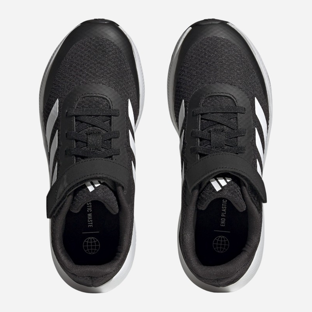 Buty sportowe chłopięce na rzepy adidas Runfalcon 3.0 El K HP5867 38.5 Czarne z białym (4066749864064) - obraz 4