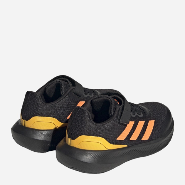 Buty sportowe chłopięce na rzepy adidas Runfalcon 3.0 El K HP5870 28.5 Czarne z pomarańczowym (4066749883331) - obraz 3