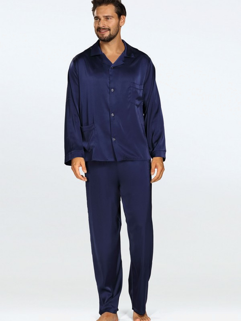 Піжама (сорочка + штани) чоловіча DKaren Lukas M Темно-синя (5903251471009) - зображення 1