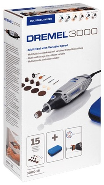 Narzędzie wielofunkcyjne Dremel 3000 130 W + 15 akcesoriów (8710364060870) - obraz 8