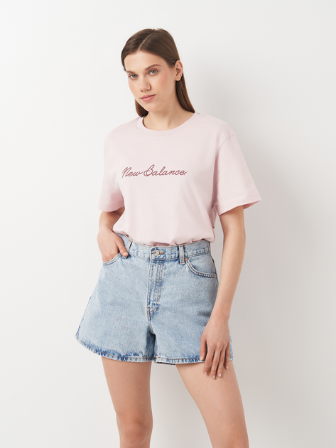 Футболка длинная женская New Balance GR V Font WT41909SOI L Бледно ...