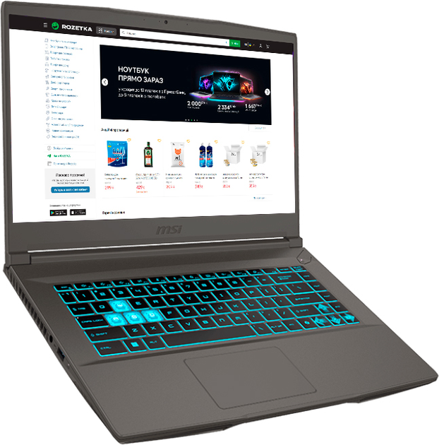Ноутбук MSI Thin 15 B12 (B12UCX-1886XUA) Cosmos Gray / 15.6" IPS Full HD 144 Гц / Intel Core i5-12450H / RAM 16 ГБ / SSD 512 ГБ / nVidia GeForce RTX 2050, 4 ГБ - изображение 3