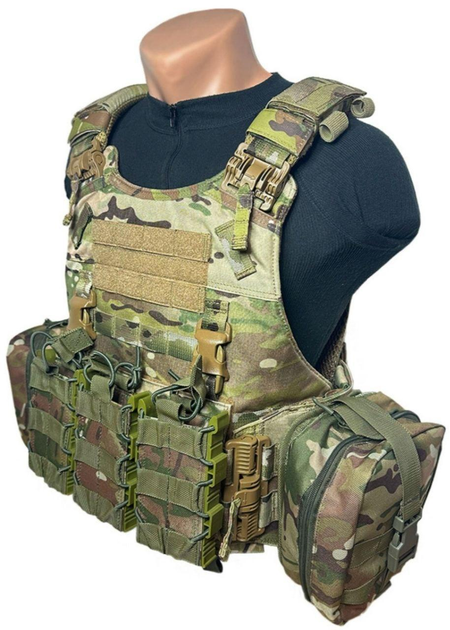 Плитоноска Warrior Assault Systems Quad Release Carrier size L multicam з підсумками АК 7,62 (5) - зображення 2