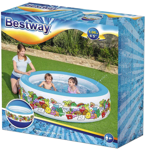 Nadmuchiwany basen dla dzieci Bestway 196 x 53 cm (6942138973709) - obraz 1