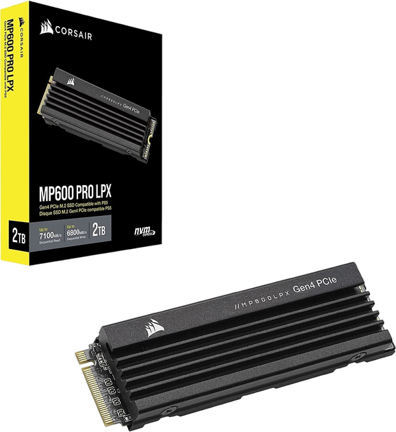 SSD dysk Corsair MP600 Pro LPX 2TB M.2 PCIe NVMe 4.0 3D NAND TLC (CSSD-F2000GBMP600PLP) - obraz 2