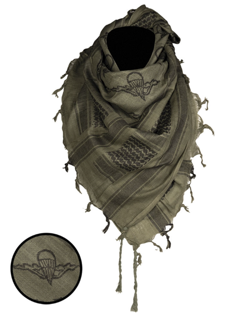 Арафатка шарф-шемаг тактична Mil-Tec One size парашут Олива, Чорний HALSTUCH 'SHEMAGH' 110X110 см PARATR. OLIV/SCHW (12609301) - зображення 1