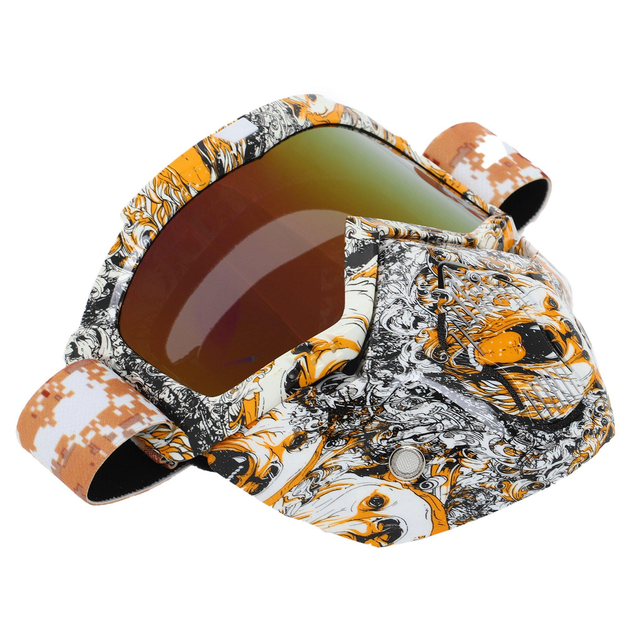 Защитная маска-трансформер очки пол-лица SP-Sport MZ-S Желтый-Белый - изображение 2