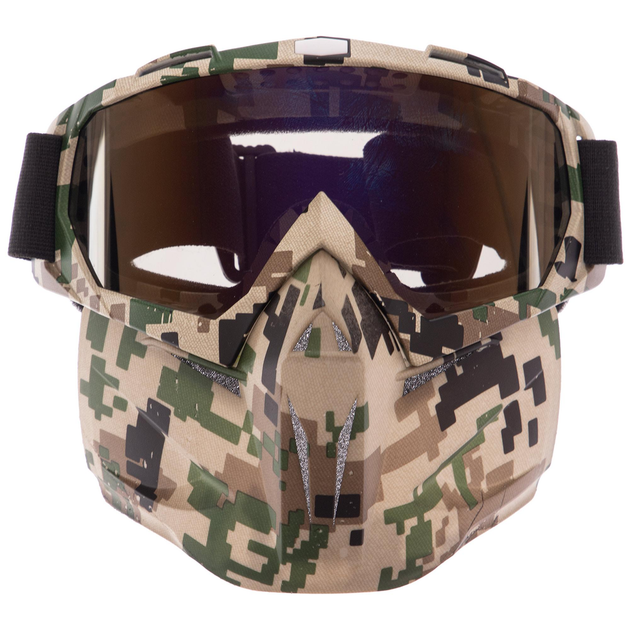 Захисна маска-трансформер окуляри пів-обличчя SP-Sport 307 Камуфляж Surpat - зображення 1