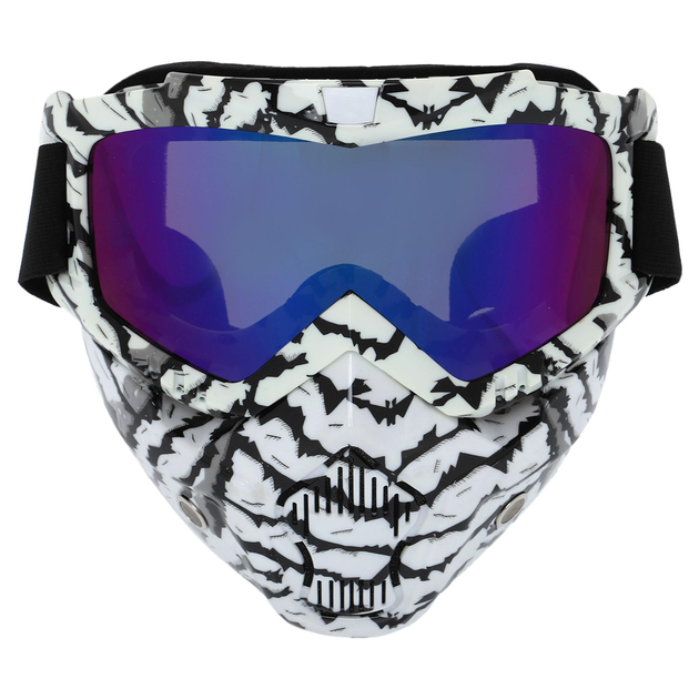 Защитная маска-трансформер очки пол-лица SP-Sport MZ-S Белый-Серый - изображение 1